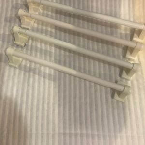 Natural Striped Semi-Sheer Sidelight Panels w/ Adjustable Magnetic Rods